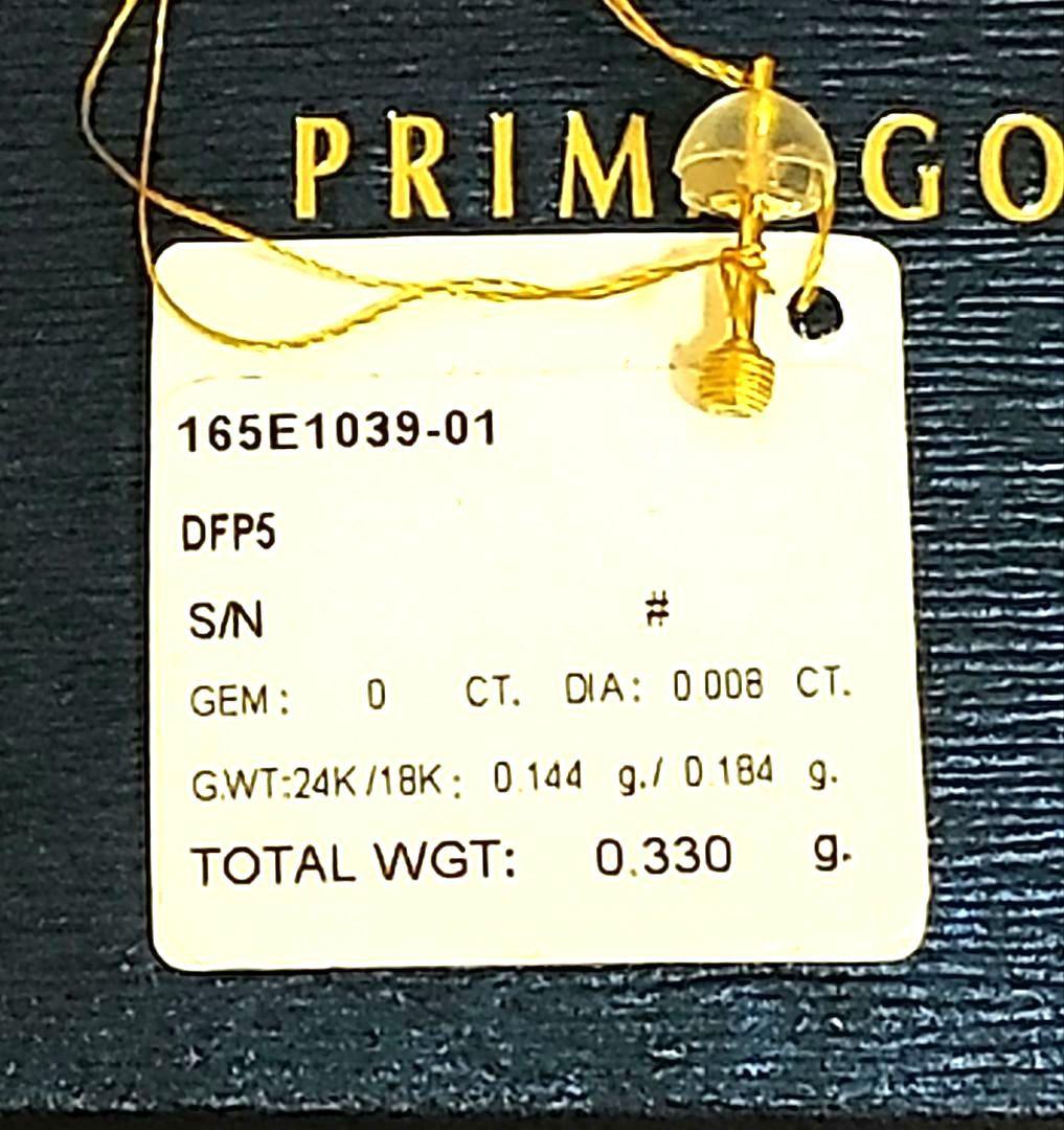 新品☆PRIMA GOLDプリマゴールド純金&ダイヤモンドラウンドモチーフピアス