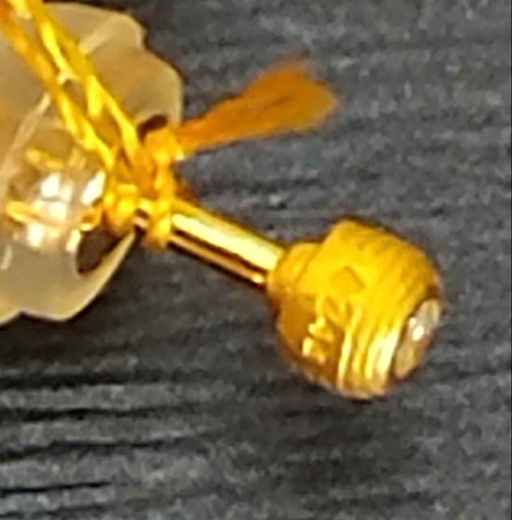 新品☆PRIMA GOLDプリマゴールド純金&ダイヤモンドラウンドモチーフピアス