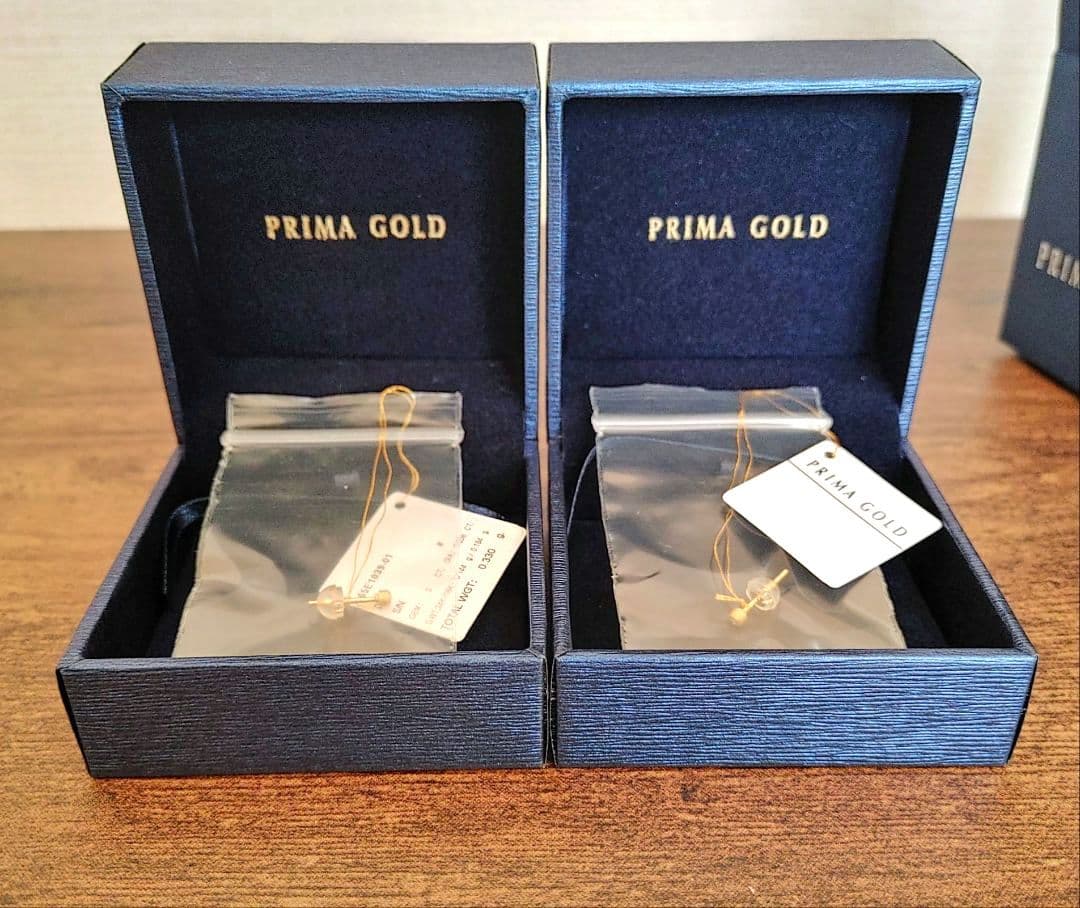 新品☆PRIMA GOLDプリマゴールド純金&ダイヤモンドラウンドモチーフピアス