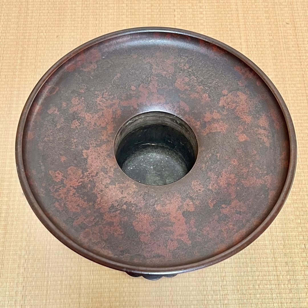 薄端　紫銅　華道　古流　花器　生花　花入れ　骨董