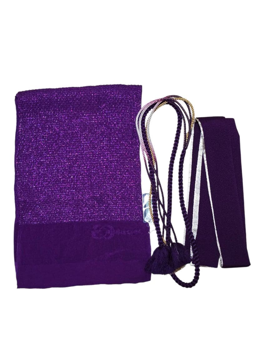 振袖　フルセット　豪華絢爛　刺繍　地文　成人式　結婚式　華やか　オレンジ　紫