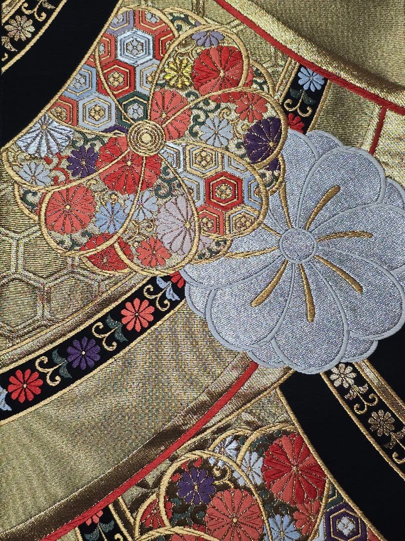 振袖　フルセット　豪華絢爛　刺繍　地文　成人式　結婚式　華やか　オレンジ　紫