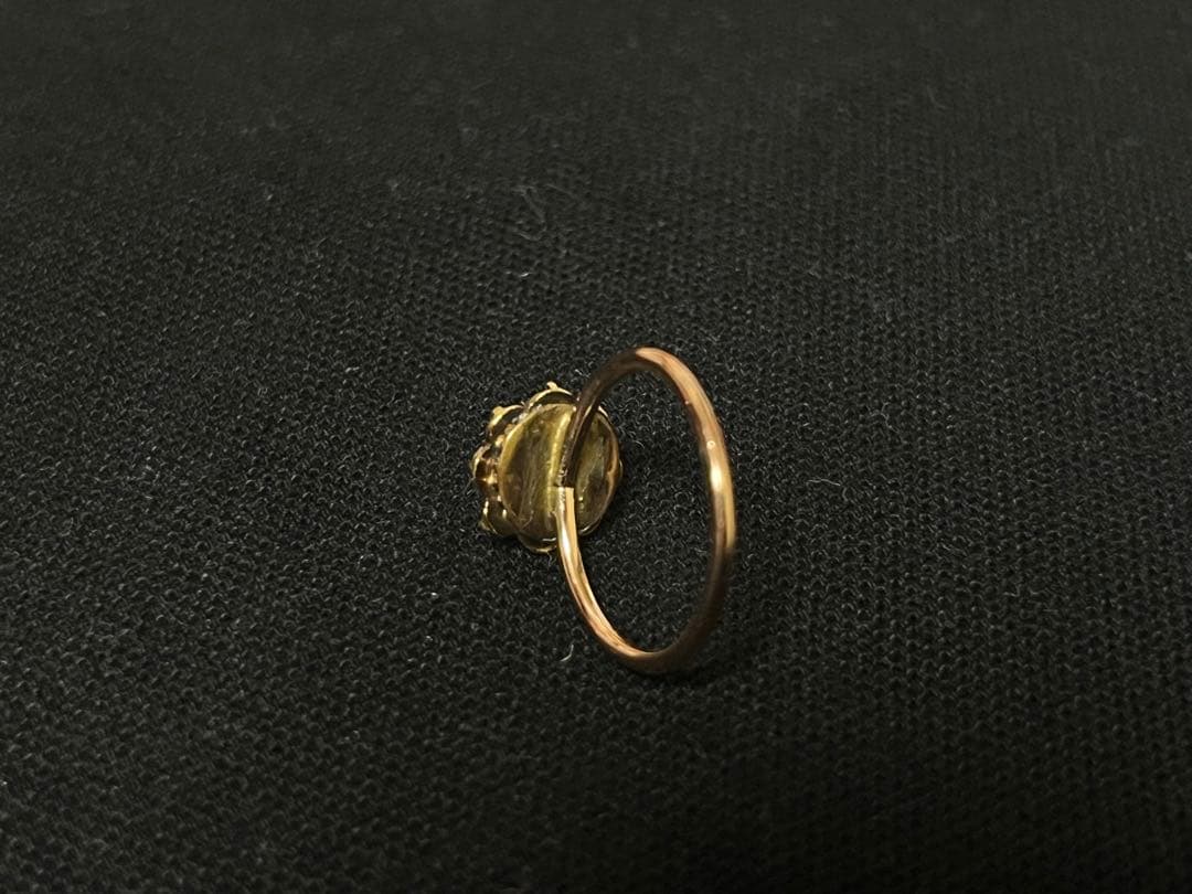 チロルヴィンテージ9Kルビー＆パール英国アンティークリング