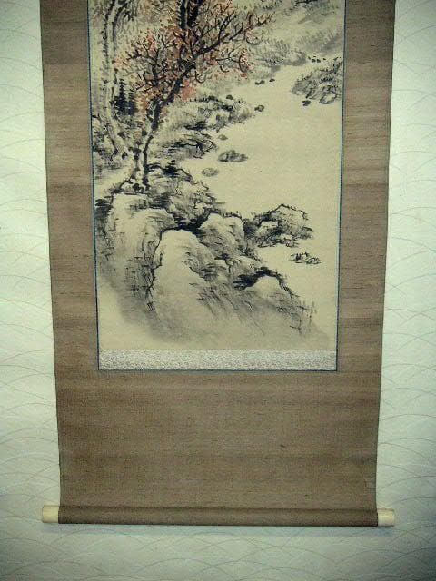 ♥掛軸　山水画　浅井楠荘　掛け軸　骨董品
