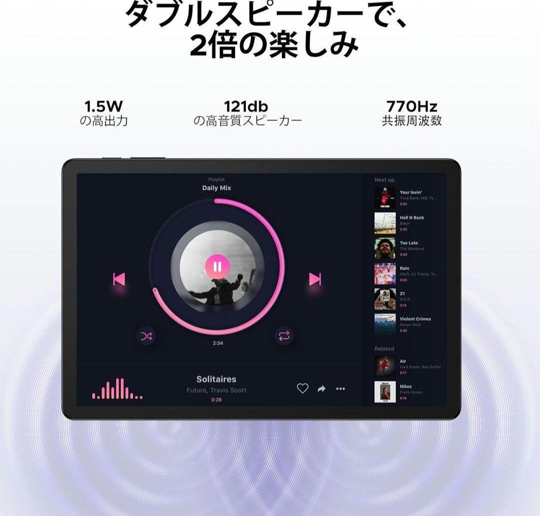 Android16 AI タブレット 11インチ 8コアCPU T620 顔認識