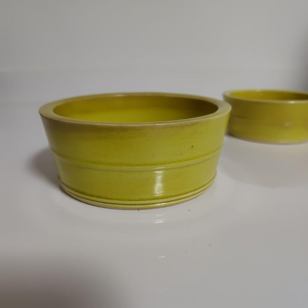 淡路 珉平焼 レモンイエローな入れ子鉢 1組