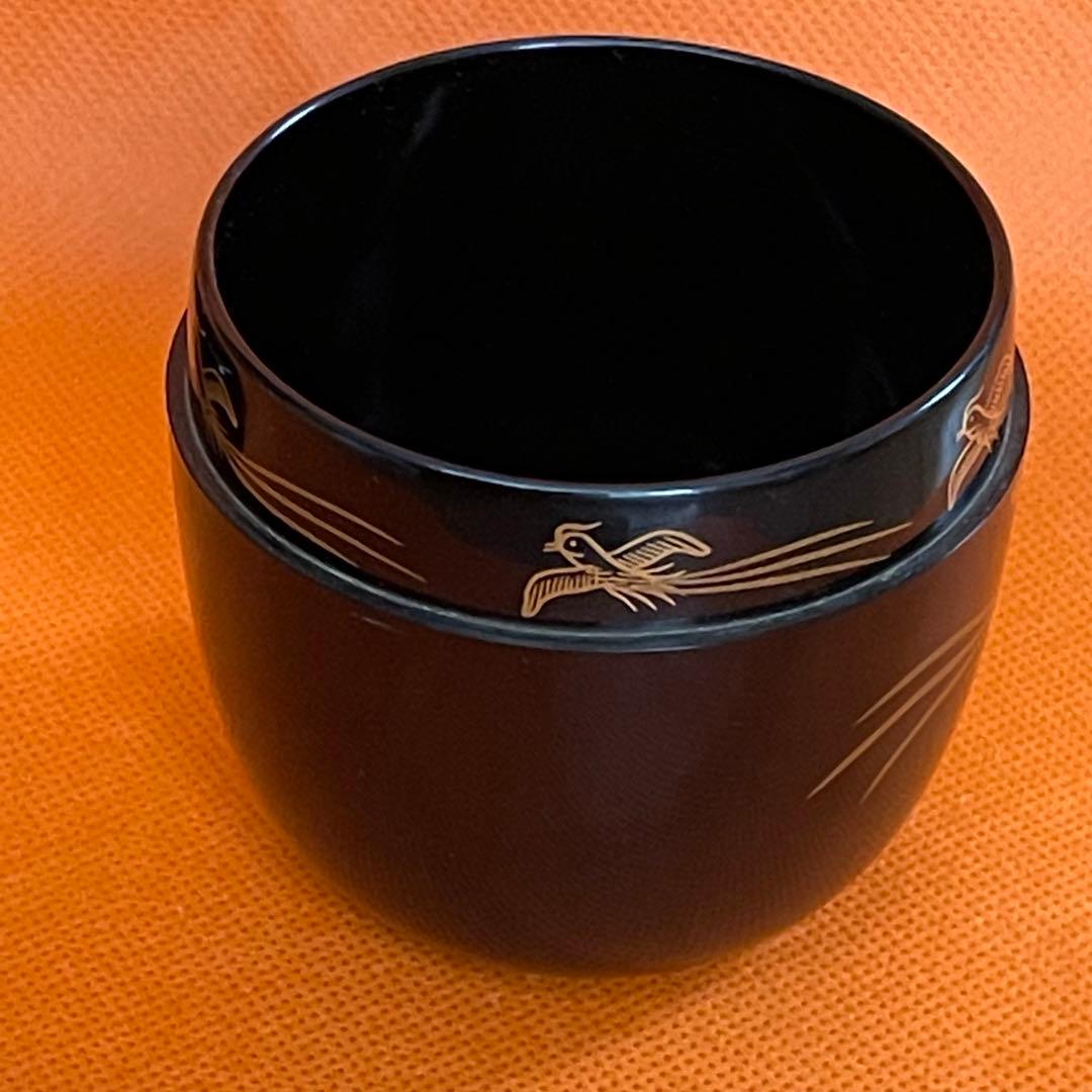 棗　長尾鳥蒔絵　伯峰