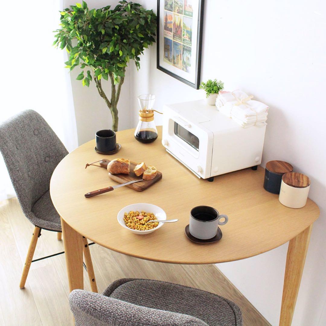 訳あり 半円形ダイニングテーブル ナチュラル