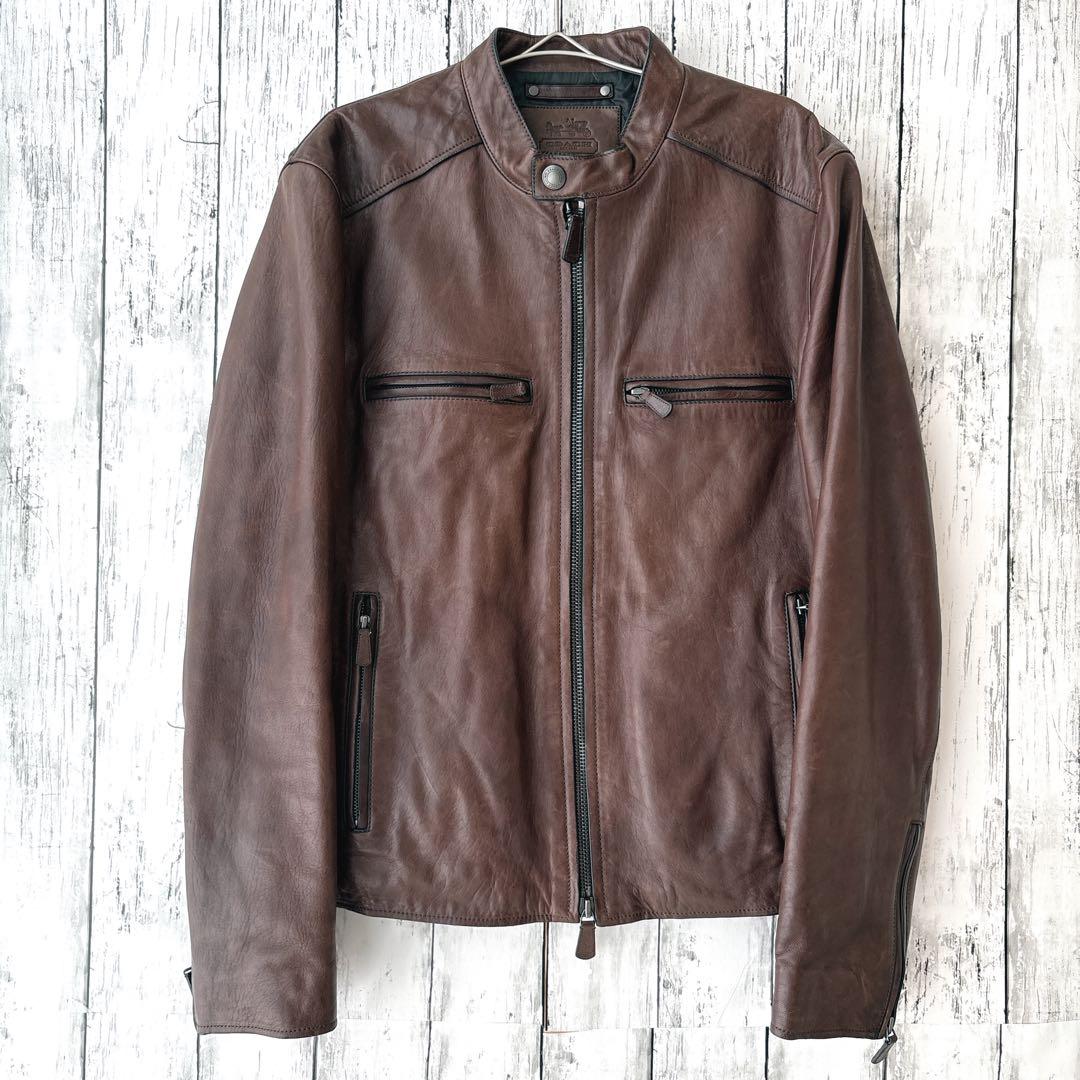 Myday公式アカウント01 COACH シングルライダースジャケット　M