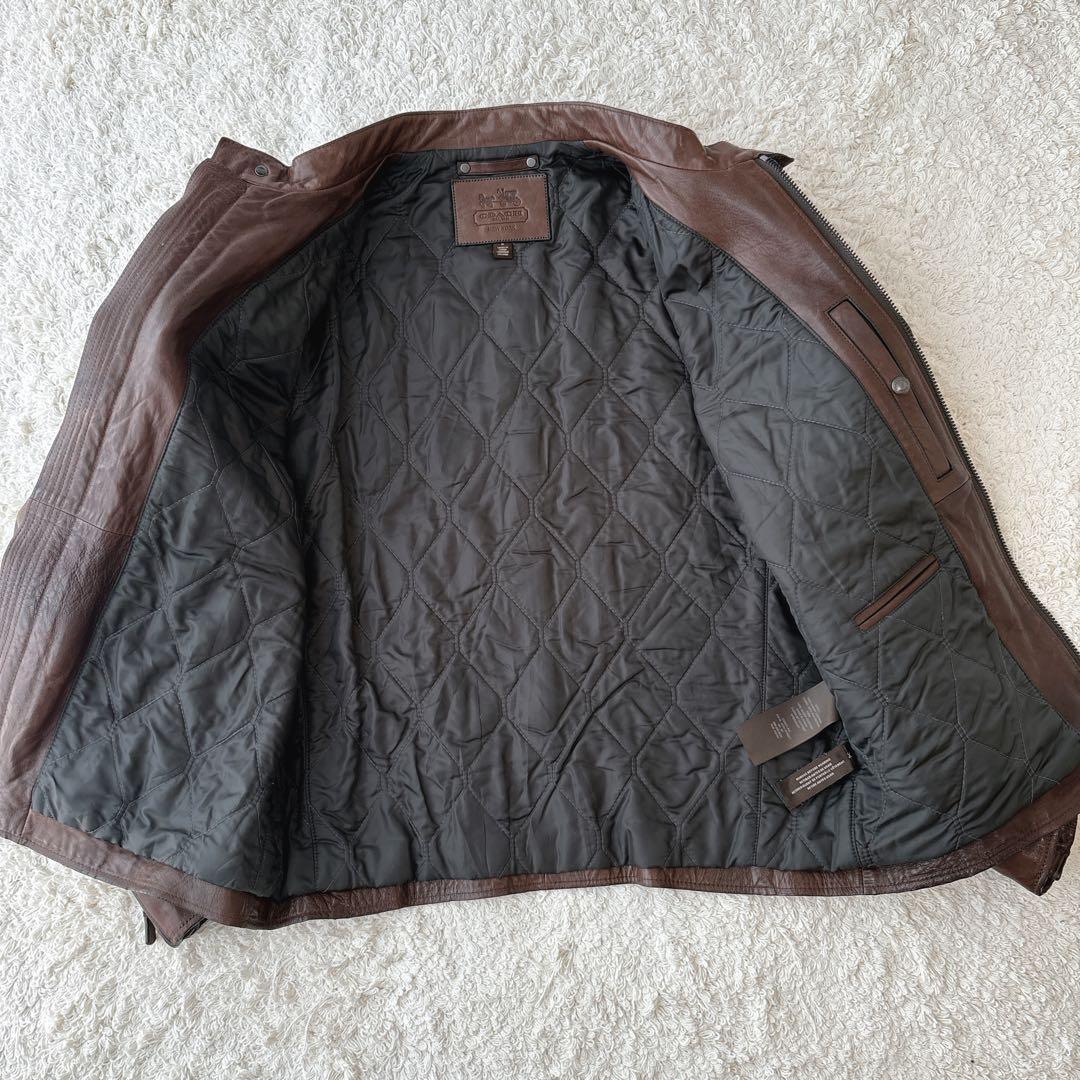 Myday公式アカウント01 COACH シングルライダースジャケット　M