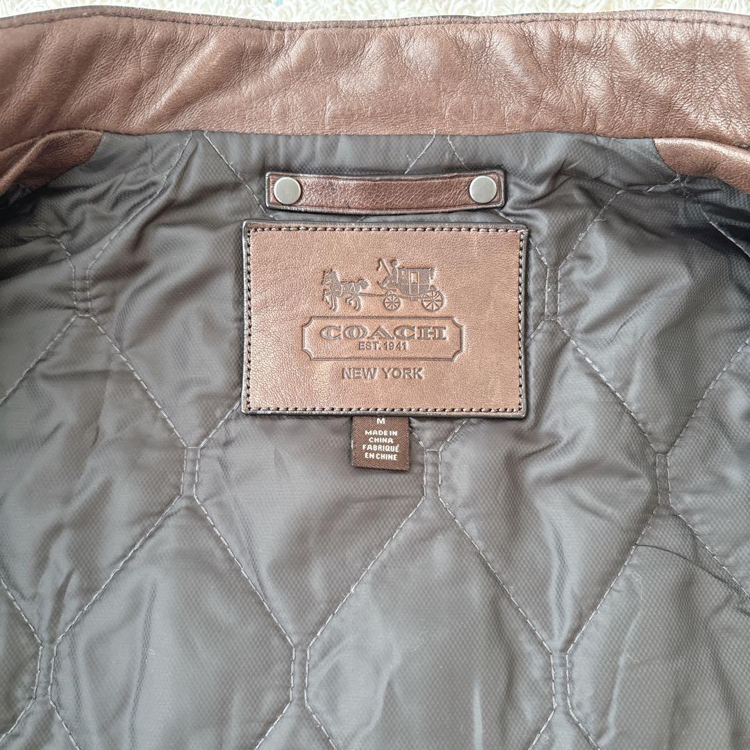 Myday公式アカウント01 COACH シングルライダースジャケット　M