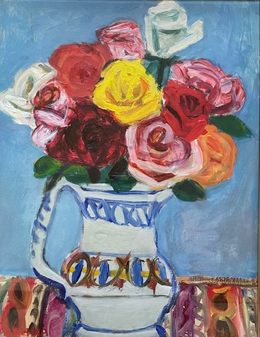 user_ac065686　朝比奈文雄　薔薇　油彩　6号