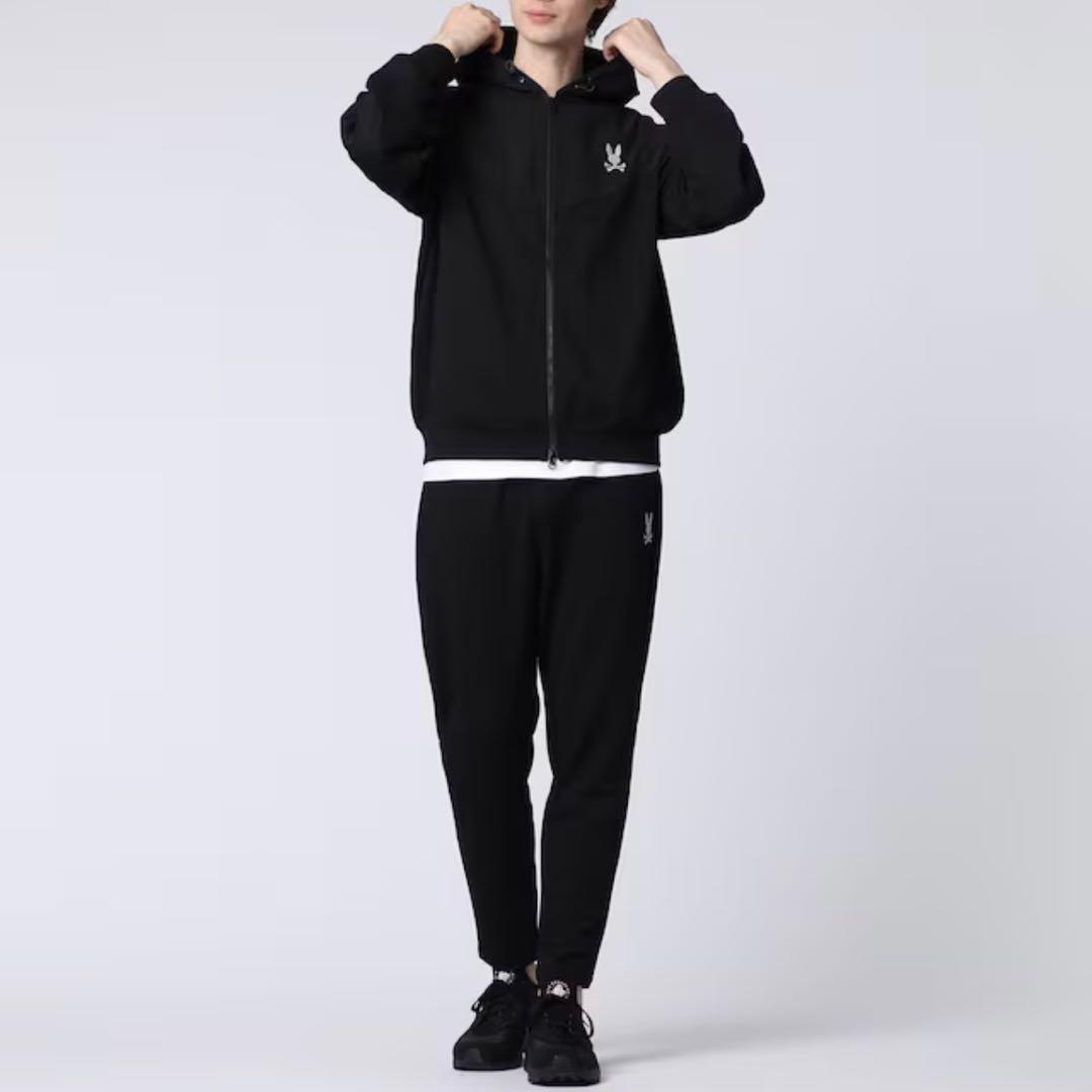 サイコバニー・異素材切替 ワッフルストレッチ パーカ＆パンツ セットアップ