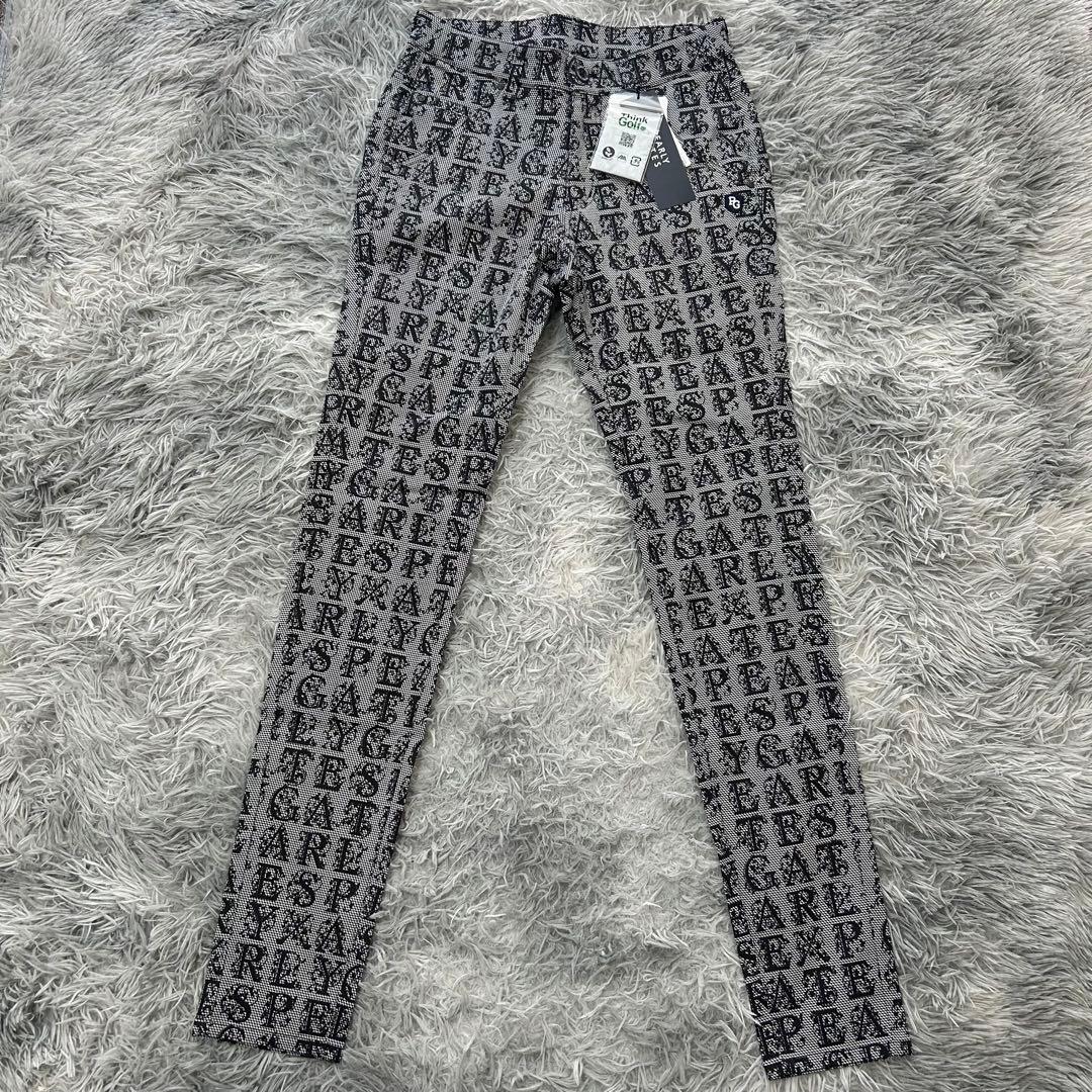 新品　パーリーゲイツ　パンツ　ストレッチ　装飾ロゴ　グレー　サイズ0