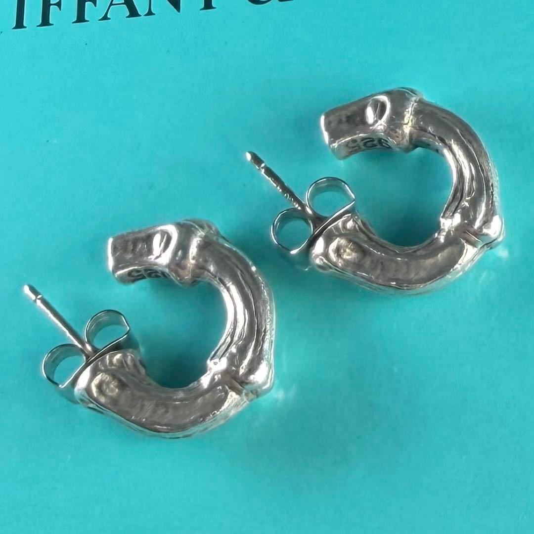 美品 Tiffany バンブー スモール フープ ピアス Vintage ロゴ