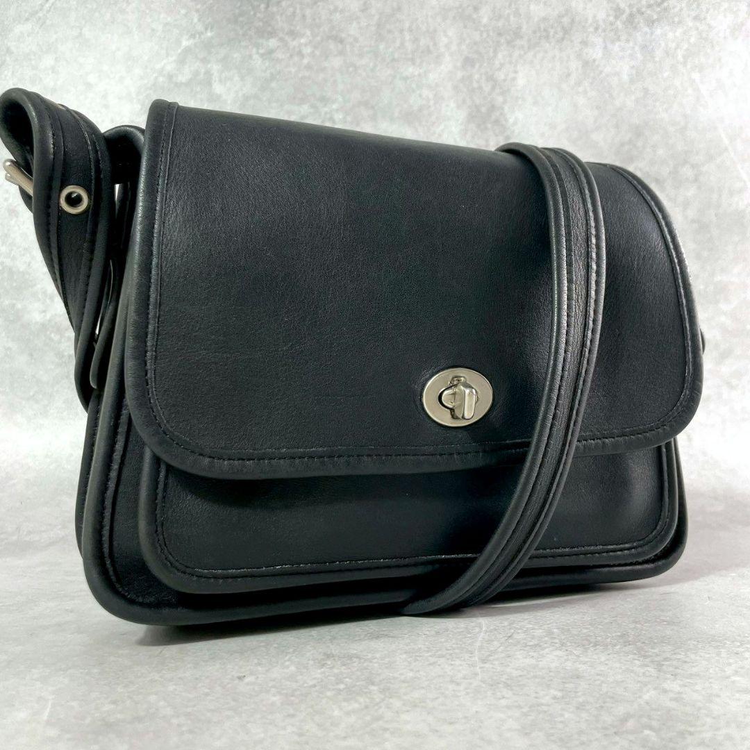 極美品 オールドコーチ ランブラー ショルダーバッグ レザー 黒 シルバー