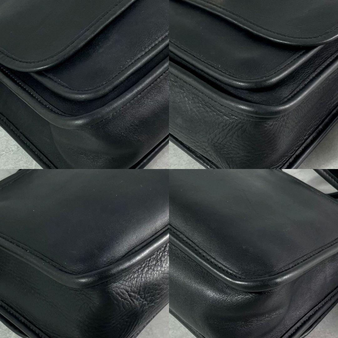 極美品 オールドコーチ ランブラー ショルダーバッグ レザー 黒 シルバー