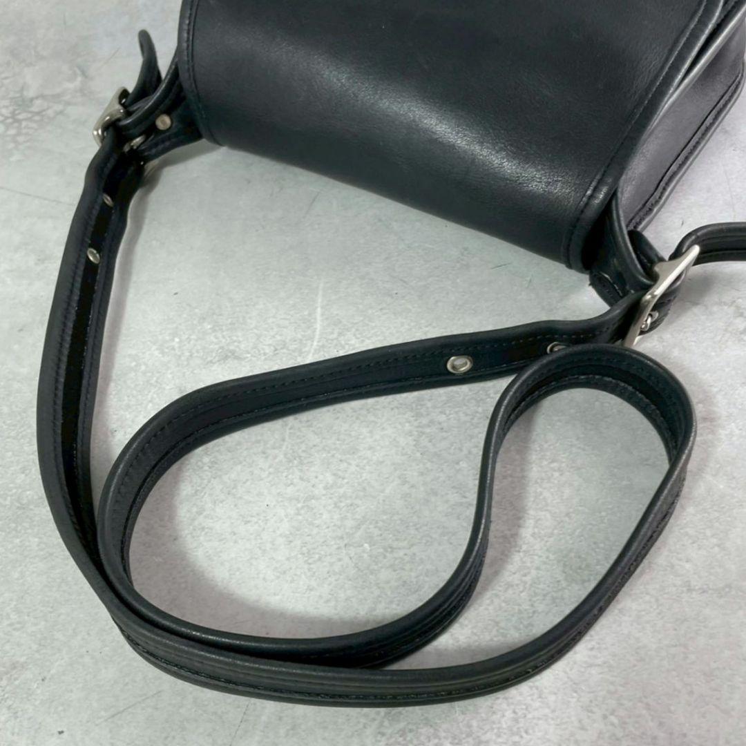 極美品 オールドコーチ ランブラー ショルダーバッグ レザー 黒 シルバー