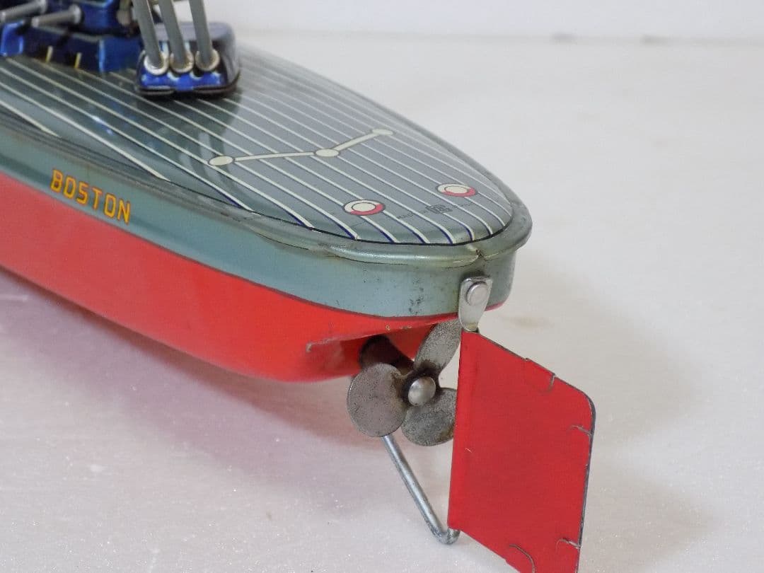 希少ブリキ　萬代屋　戦艦　BOSTON　フリクション