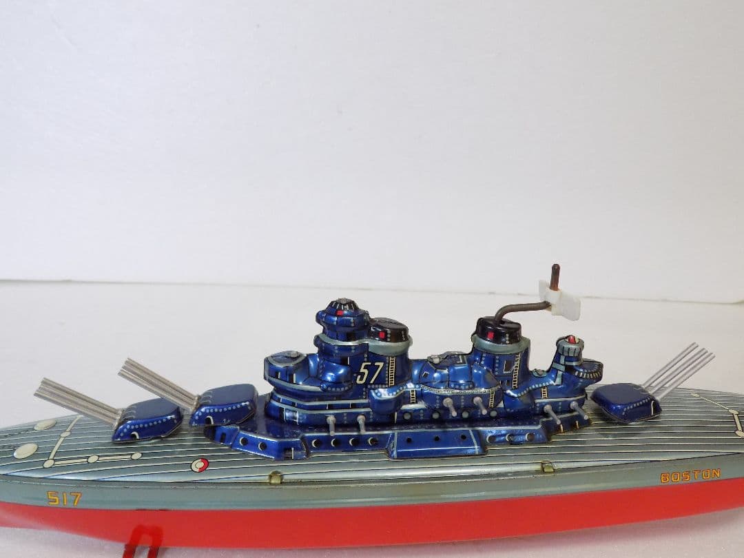 希少ブリキ　萬代屋　戦艦　BOSTON　フリクション