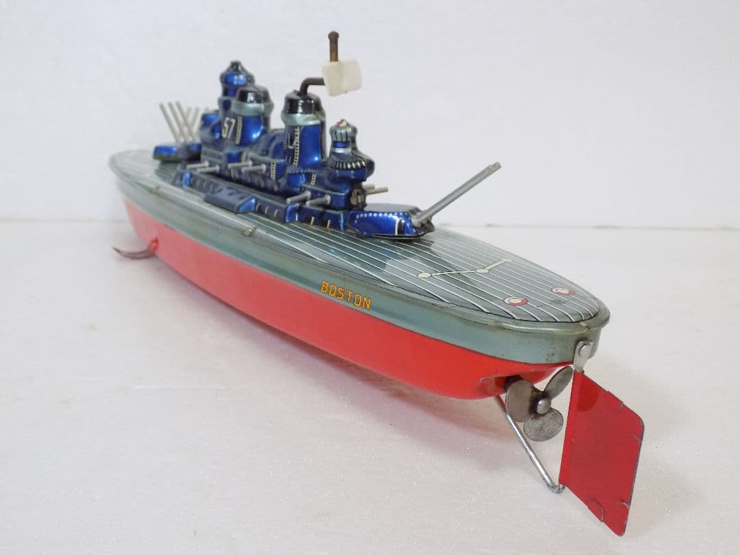 希少ブリキ　萬代屋　戦艦　BOSTON　フリクション