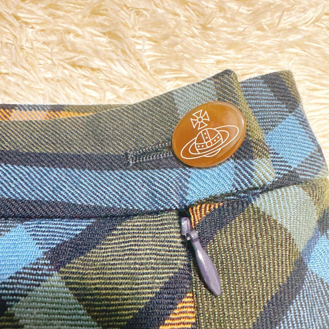 希少・美品✨ヴィヴィアンウエストウッドレッドレーベル　チェック柄スカート　リボン