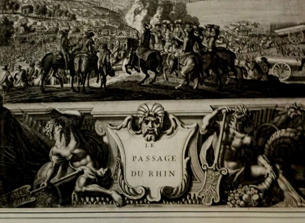 額装品　1673年　J.DOLIVAR 「ライン侵攻の図」稀少　美品