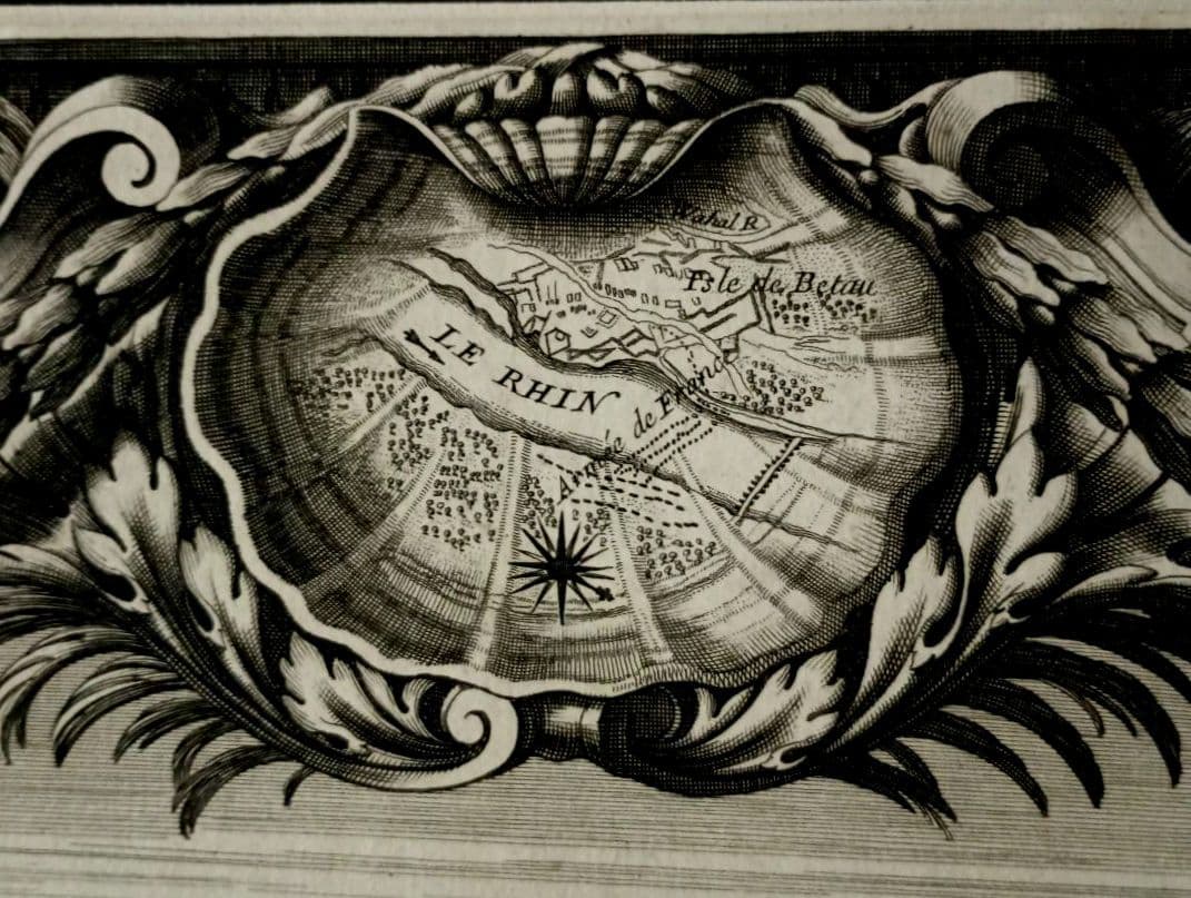 額装品　1673年　J.DOLIVAR 「ライン侵攻の図」稀少　美品