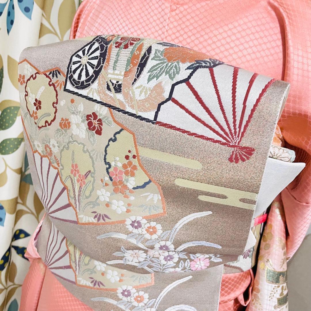 オレンジ 友禅 4点 フルセット 訪問着 入学式 卒業式 入園式 春 秋 冬