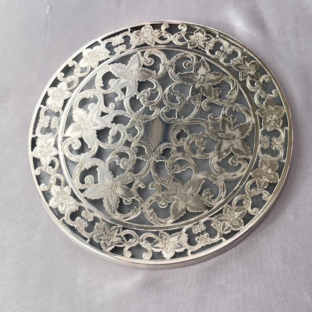 【WEBSTER】 【純銀 / ガラス】ティーセンター 15cm スターリング