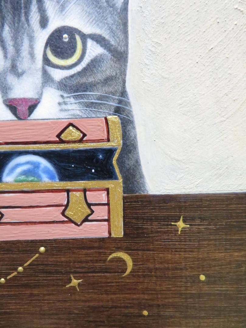 ◆　岡雅明　「星の宝箱」　油彩　F0号 一枚の繪　◆