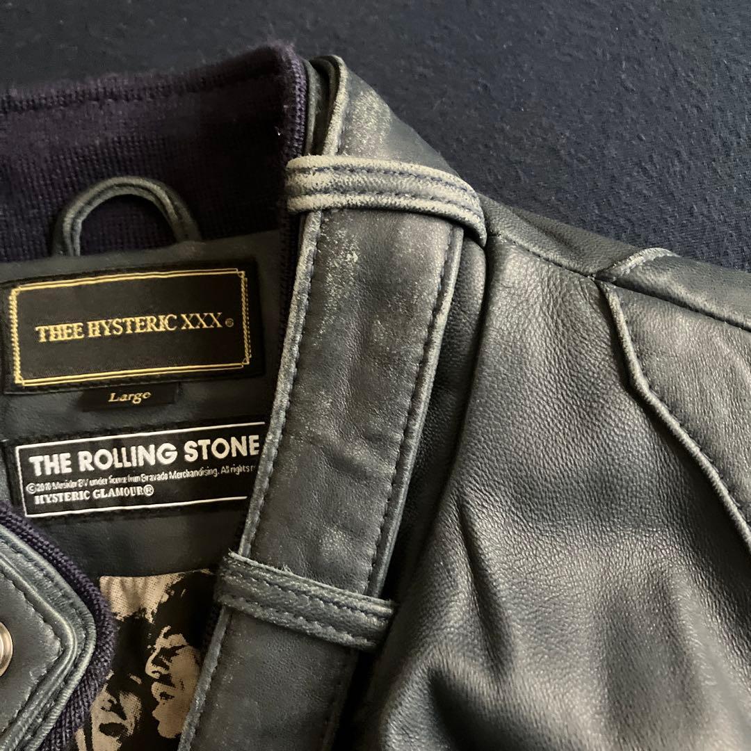 ヒステリックグラマー　レザーライダース/Lサイズ/ローリングストーンズ