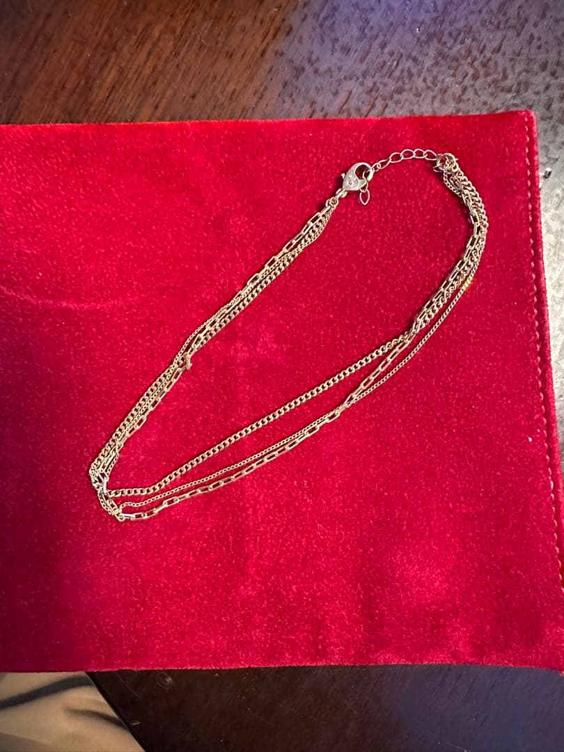 AHKAH イエローゴールドK18 3連アンクレット