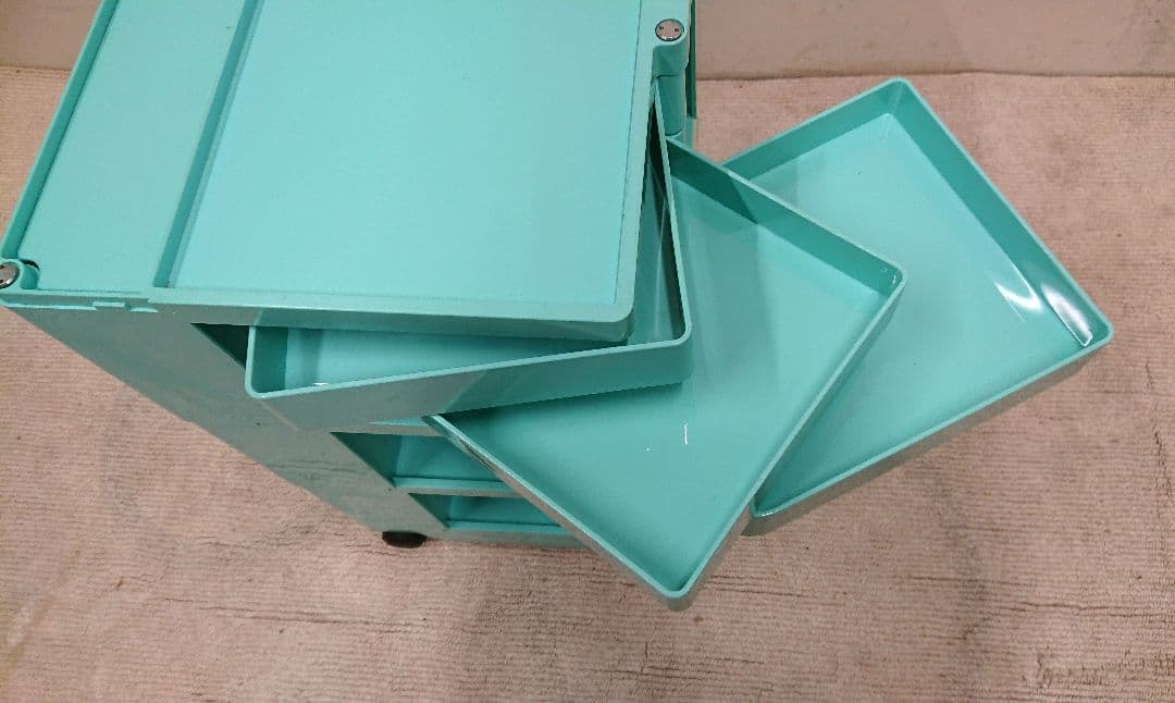 B-line ビーライン ボビーワゴン 水色 3段3トレイ