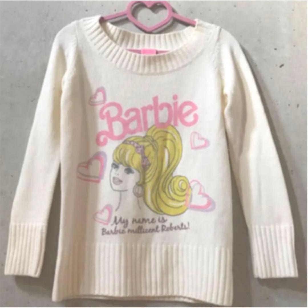 ★Barbie★バービー レア！ニット セーター ホワイト ピンク ハート