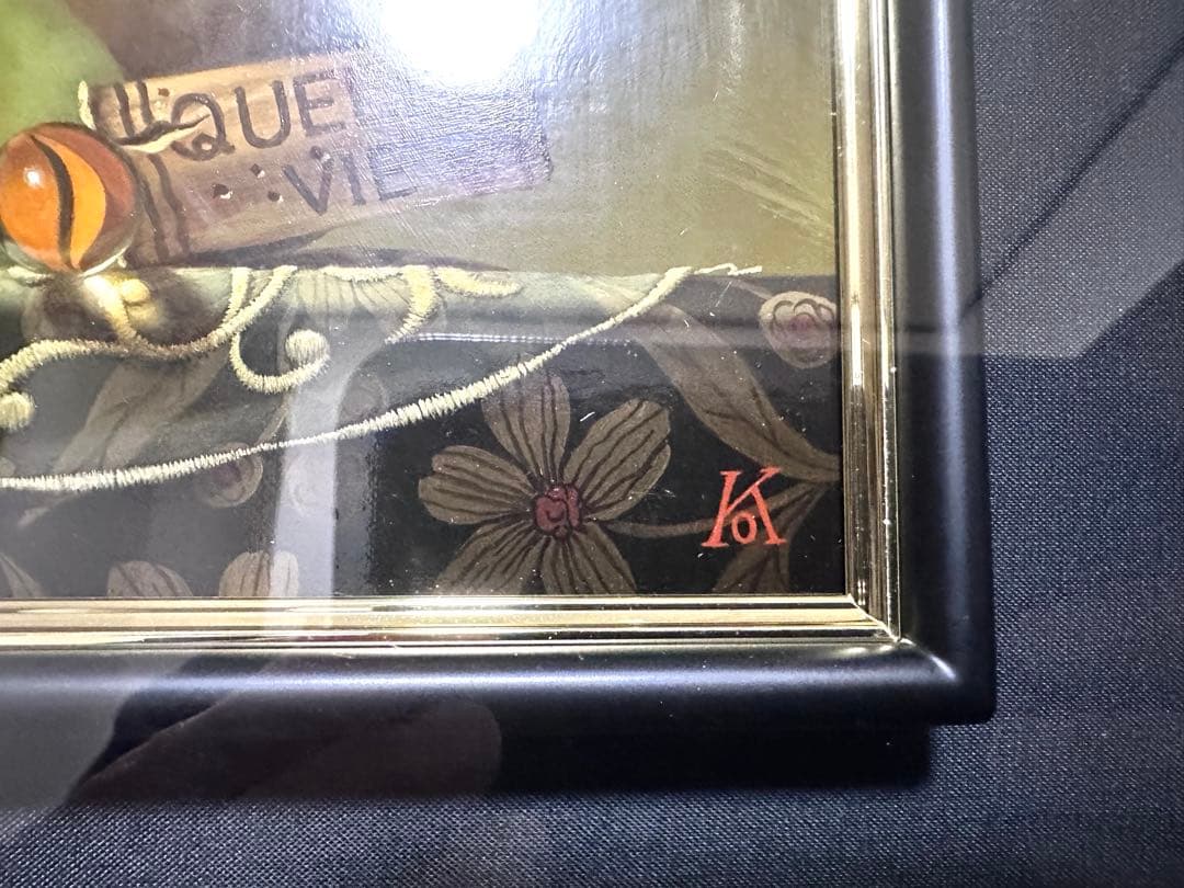 真作　小澤一正「日常の静物」1994年作　油彩サムホール　写実　リアリズム　額装