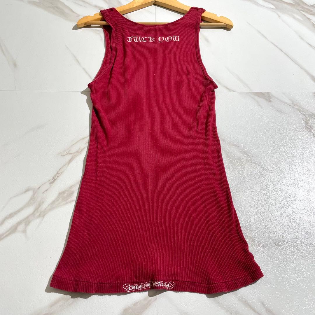 入手困難✨ クロムハーツ タンクトップ ノースリーブ 十字架 メンズ レッド