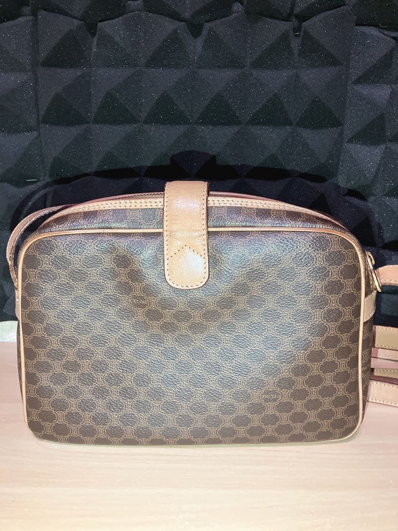 ヴィンテージ セリーヌ CELINEマカダム レザー ショルダーバッグ