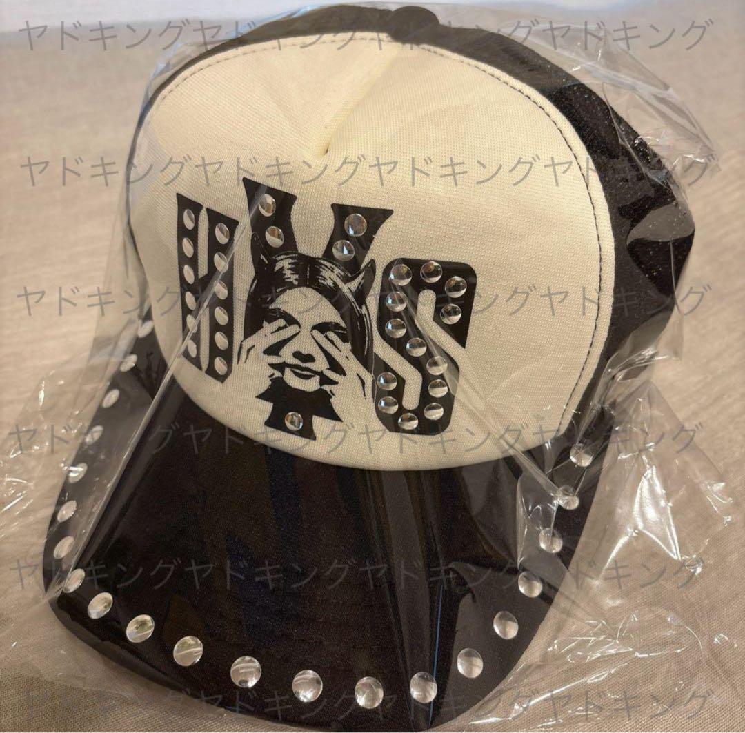 ヒステリックグラマー　SEE NO EVIL スタッズメッシュキャップ　ブラック