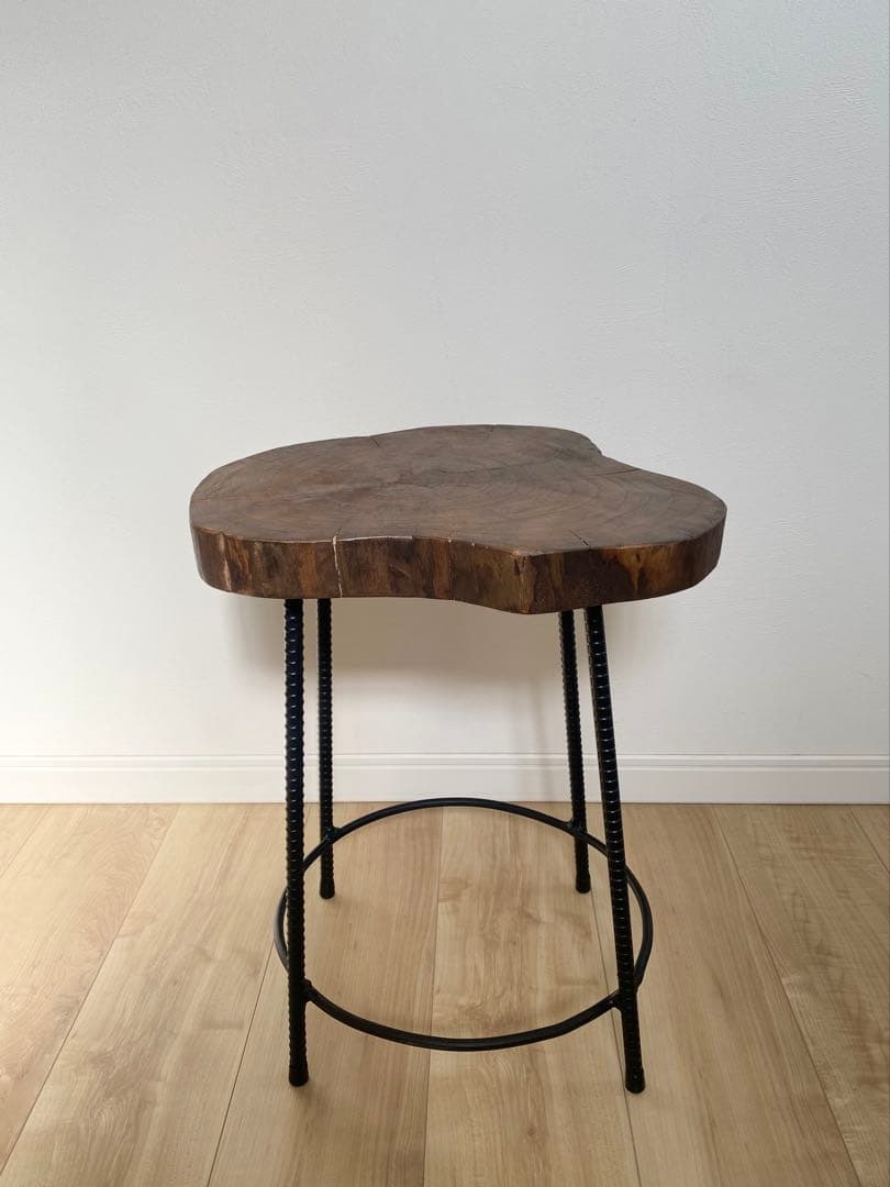 丸太　アイアン　いす　サイドテーブル
