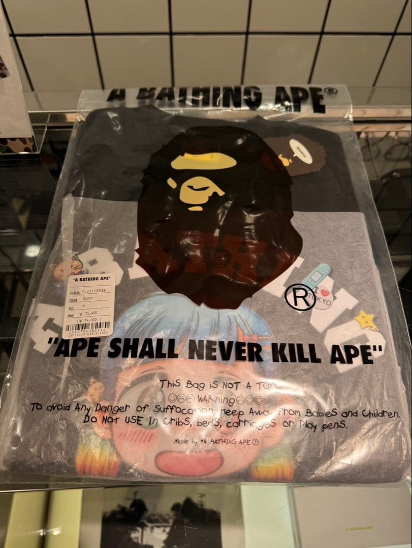 【 BAPE X MR. 】COLLEGE RELAXED FIT TEE