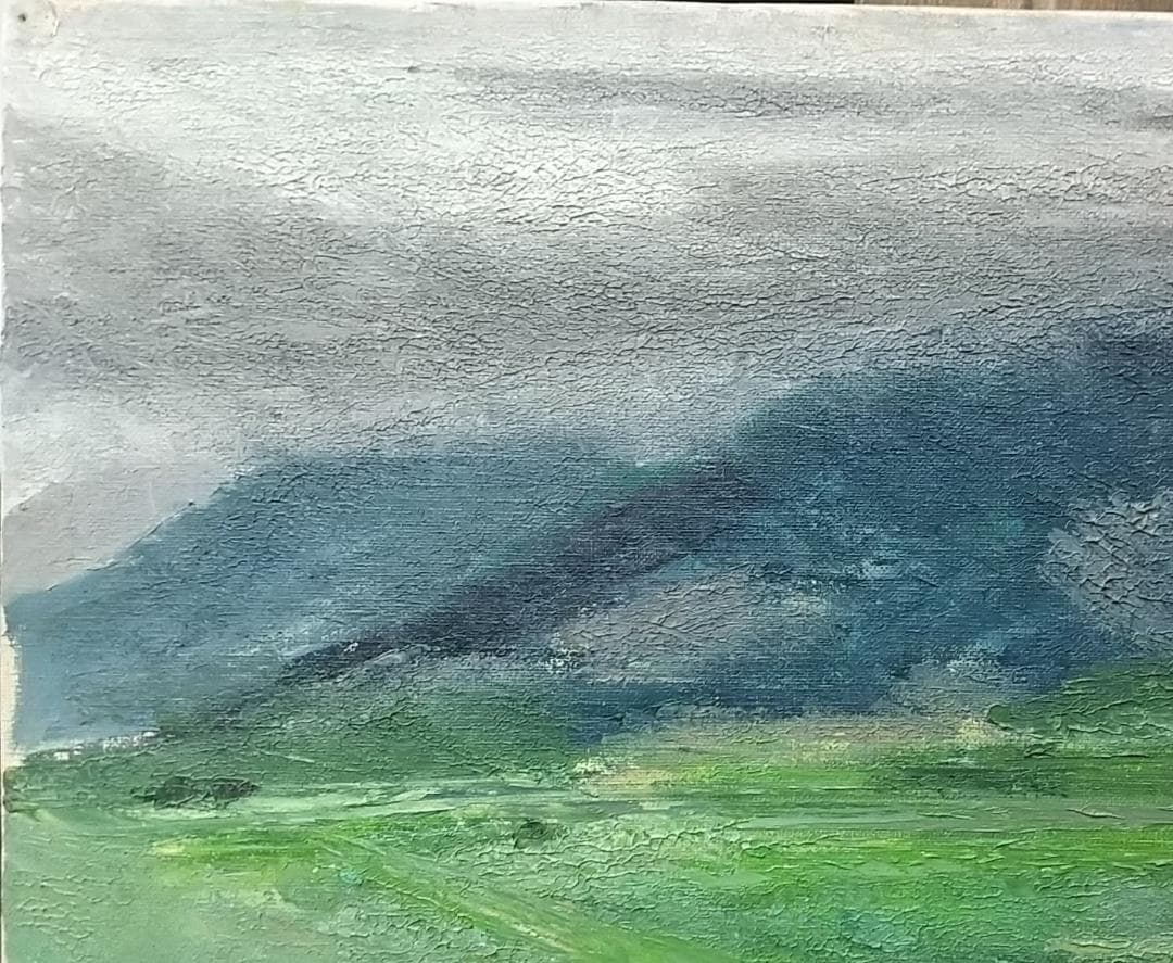 「草原」'60 絵画 F8 油絵 油彩画 アート 風景画