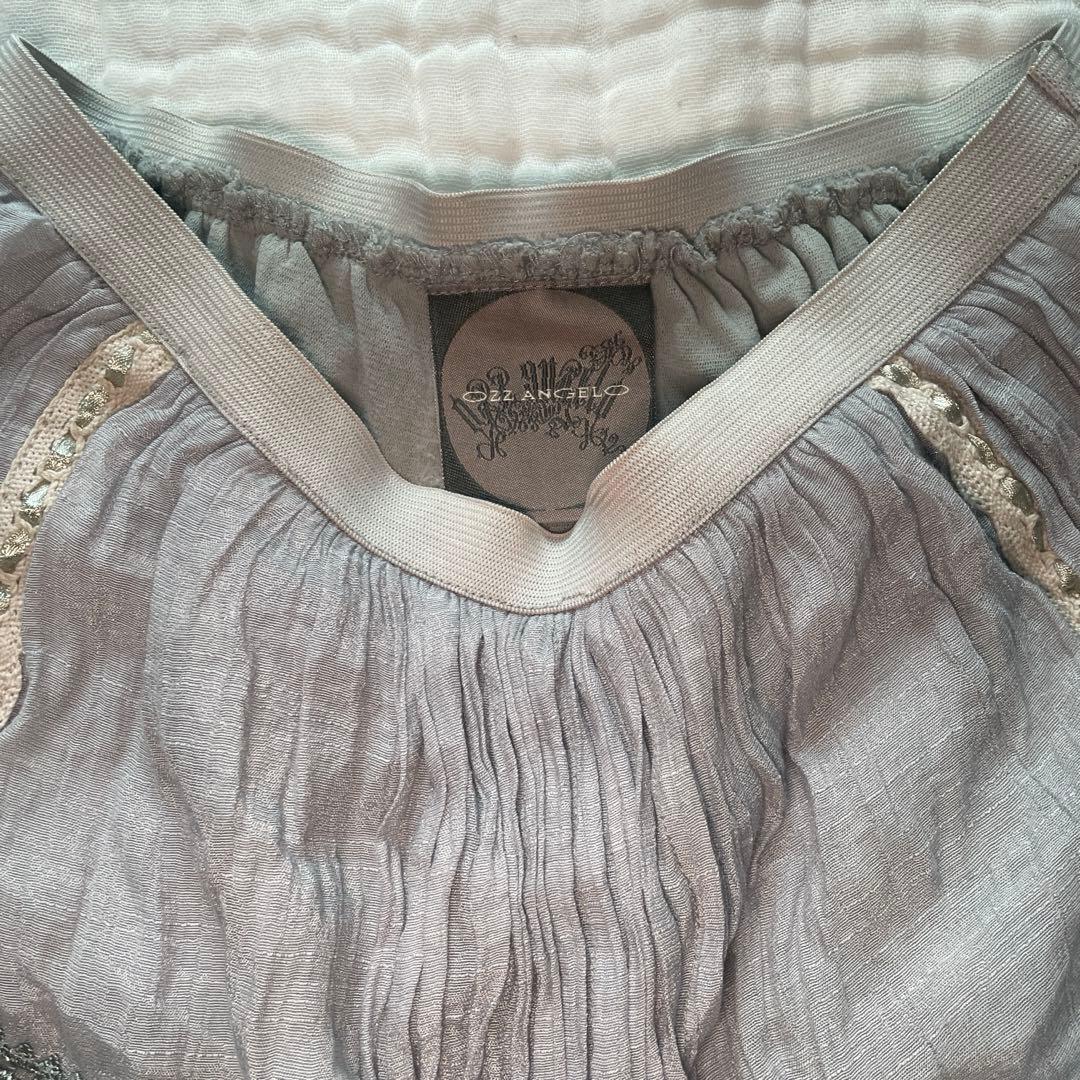 00s 希少 ozz angelo はしごリボンコットンティアードフリルスカパン