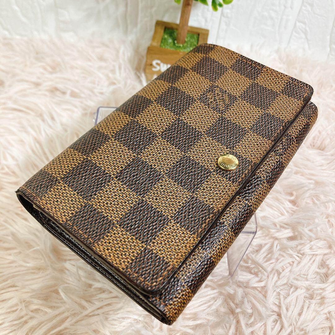 綺麗 ルイヴィトン ダミエ ポルトモネ ビエトレゾール L字 二つ折り 財布