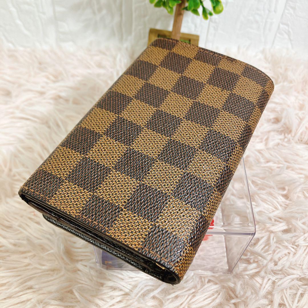 綺麗 ルイヴィトン ダミエ ポルトモネ ビエトレゾール L字 二つ折り 財布