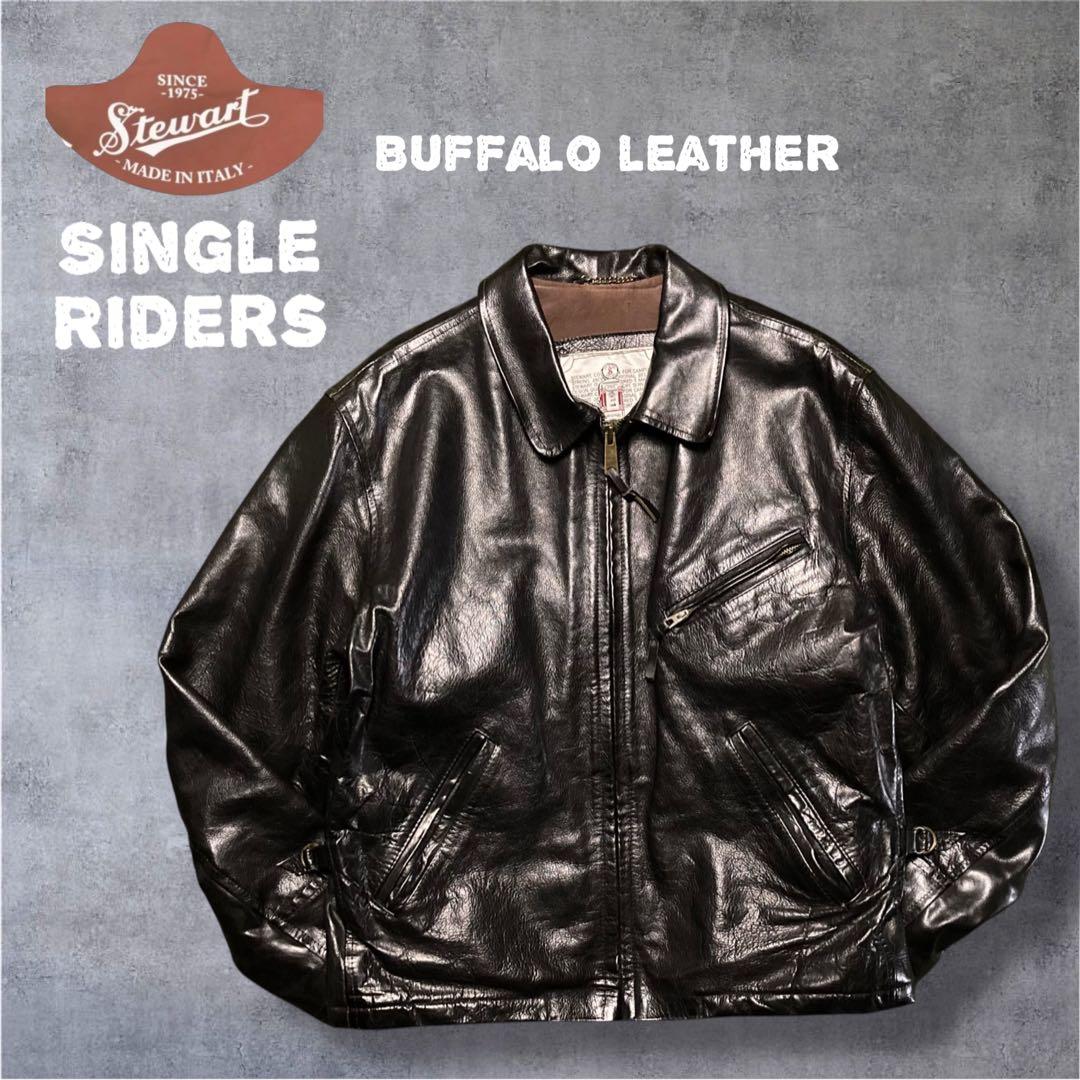 STEWARTスチュワート シングルライダース バッファローXLブラック黒 茶芯