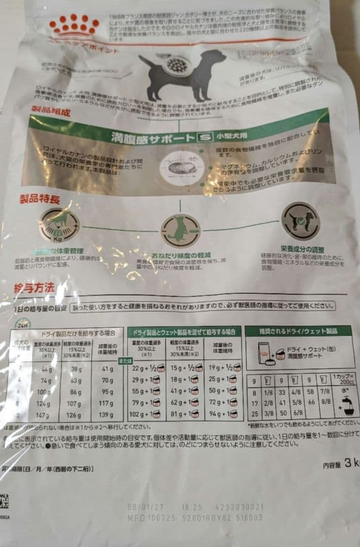 ロイヤルカナン 満腹感サポート 小型犬用 3kg