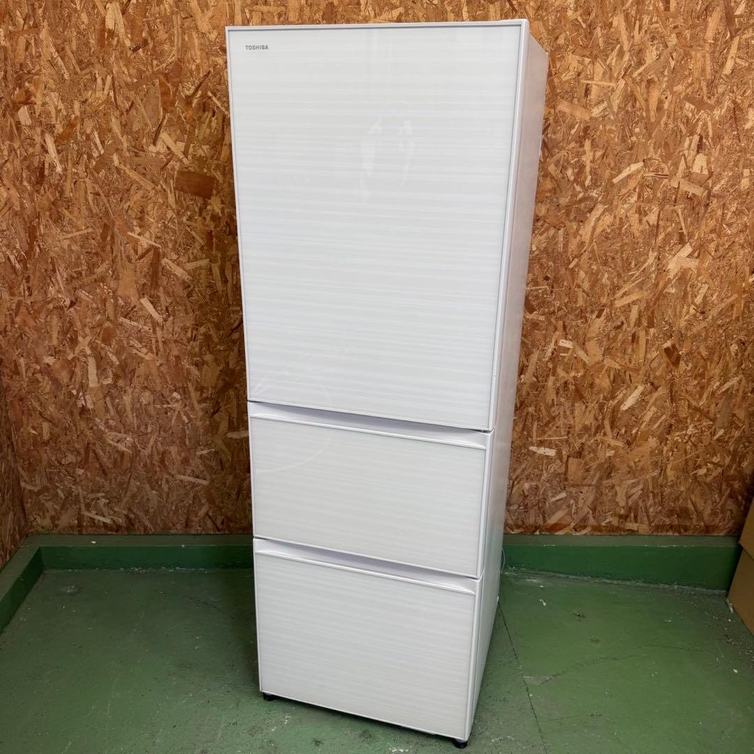 326★2019年製★東芝　冷蔵庫　大型　3ドア　自動製氷　ガラス扉　300L