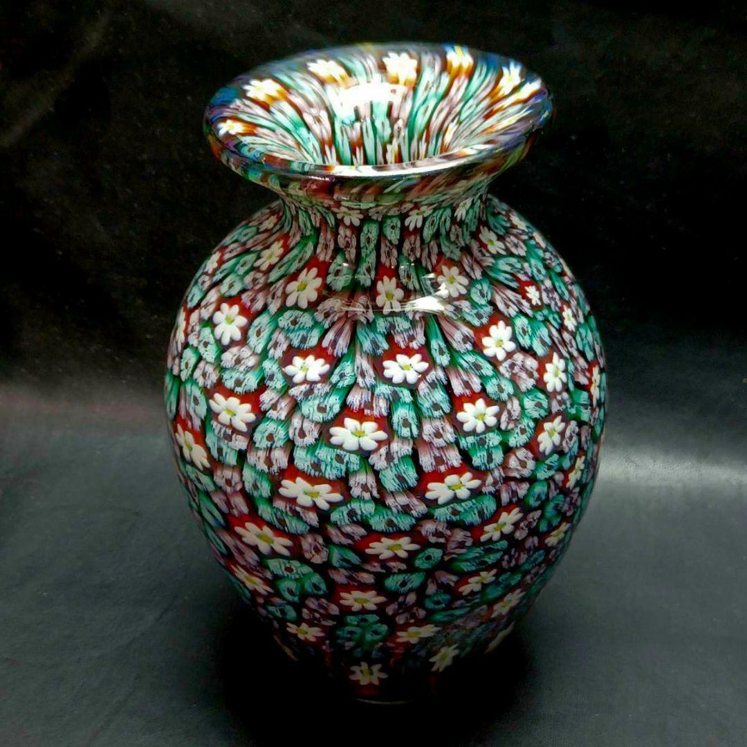 MURANO ムラノ 金彩 ミルフィオリ 花瓶 オブジェ