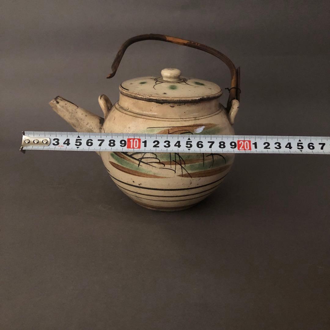 益子焼 色絵山水紋 土瓶